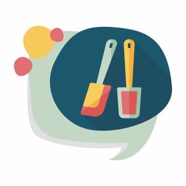 Uzun Gölge, eps10 ile mutfak eşyaları çırpıcı düz simgesi