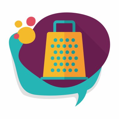 Uzun Gölge, eps10 ile mutfak eşyaları rende düz simgesi