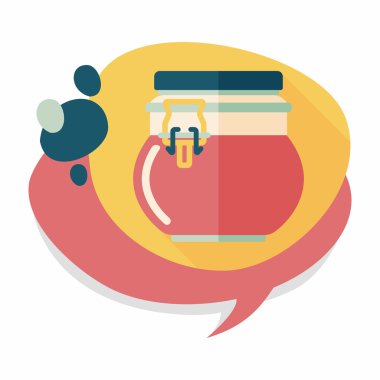 kapsayıcı düz simgesi uzun gölge, eps1 ile koruma mutfak eşyaları