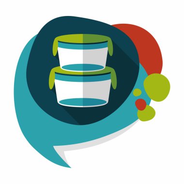 kapsayıcı düz simgesi uzun gölge, eps1 ile koruma mutfak eşyaları