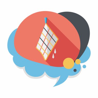 Uzun Gölge, eps10 ile mutfak eşyaları bez düz simgesi