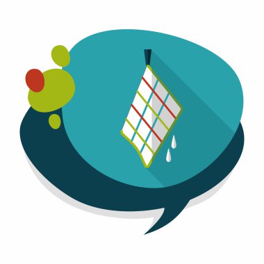 Uzun Gölge, eps10 ile mutfak eşyaları bez düz simgesi