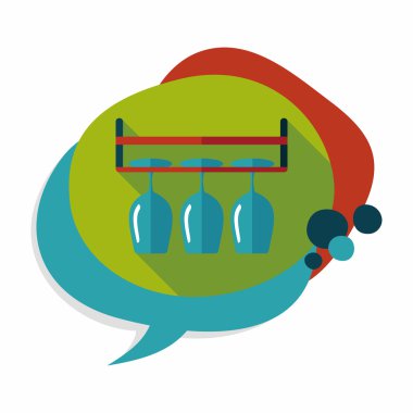 Uzun Gölge, eps10 ile mutfak eşyaları cam bardak düz simgesi