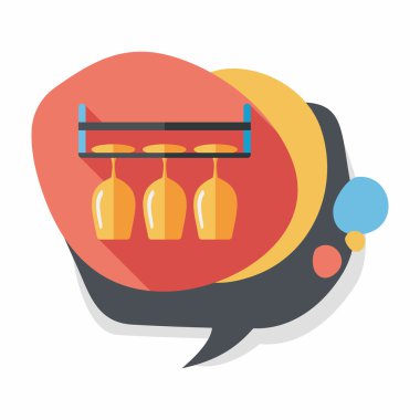 Uzun Gölge, eps10 ile mutfak eşyaları cam bardak düz simgesi