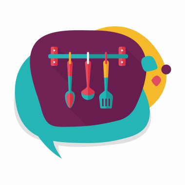 Uzun Gölge, eps10 ile mutfak eşyaları spatula düz simgesi