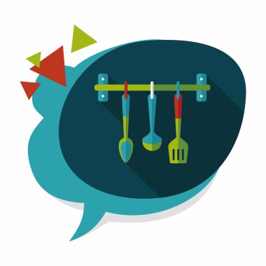 Uzun Gölge, eps10 ile mutfak eşyaları spatula düz simgesi