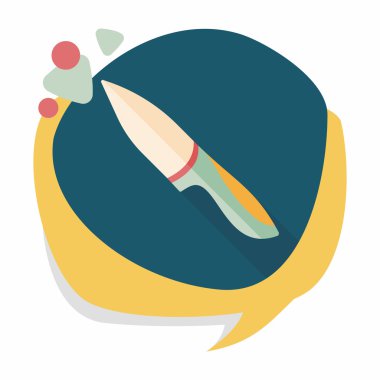 Uzun Gölge, eps10 ile mutfak eşyaları meyve bıçağı düz simgesi