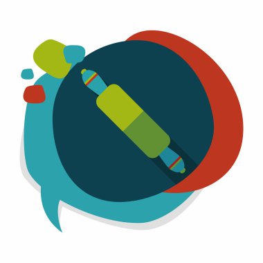 Uzun Gölge, eps10 ile mutfak eşyaları oklava düz simgesi