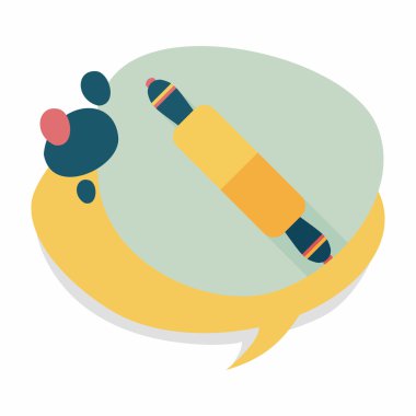 Uzun Gölge, eps10 ile mutfak eşyaları oklava düz simgesi