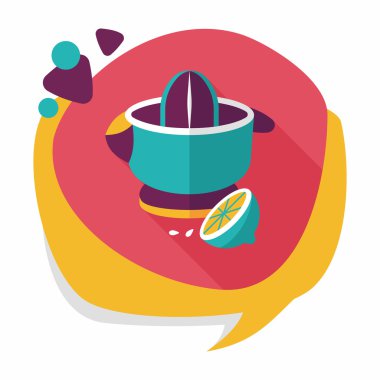 Uzun Gölge, eps10 ile mutfak eşyaları meyve sıkacağı düz simgesi