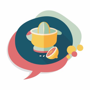 Uzun Gölge, eps10 ile mutfak eşyaları meyve sıkacağı düz simgesi