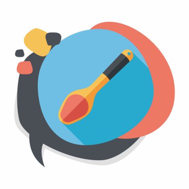 Uzun Gölge, eps10 ile mutfak eşyaları kaşık düz simgesi