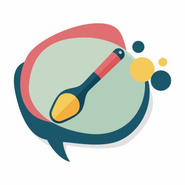 Uzun Gölge, eps10 ile mutfak eşyaları kaşık düz simgesi