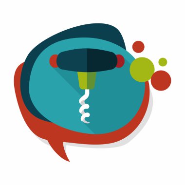 Uzun Gölge, eps10 mutfak eşyaları tirbuşon düz simgesiyle