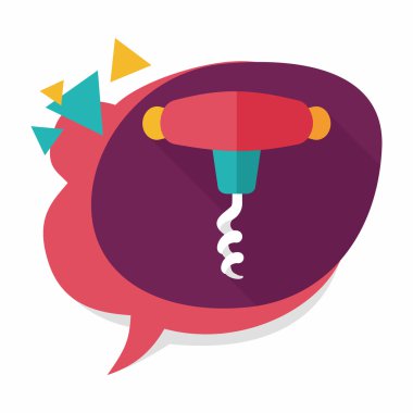 Uzun Gölge, eps10 mutfak eşyaları tirbuşon düz simgesiyle