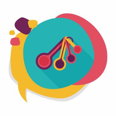 Uzun Gölge, eps10 ile mutfak eşyaları kaşık düz simgesi