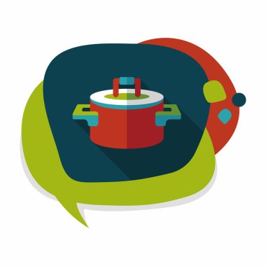 Uzun Gölge, eps10 ile mutfak eşyaları pot düz simgesi