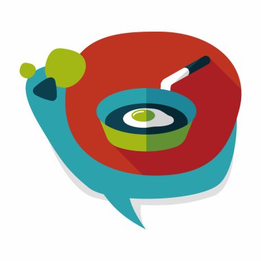 Uzun Gölge, eps ile mutfak eşyaları kızartma tavası ve kürek düz simgesi