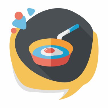 Uzun Gölge, eps ile mutfak eşyaları kızartma tavası ve kürek düz simgesi