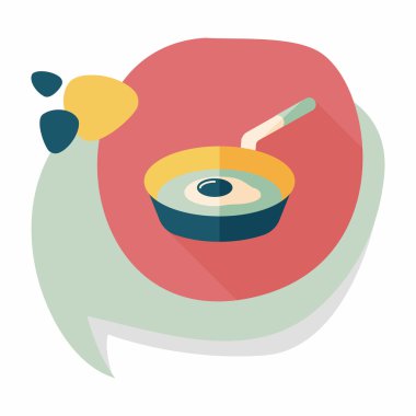 Uzun Gölge, eps ile mutfak eşyaları kızartma tavası ve kürek düz simgesi