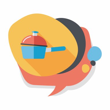 Uzun Gölge, eps10 ile mutfak eşyaları pot düz simgesi