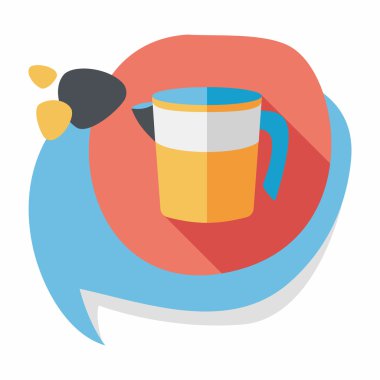 Uzun Gölge, eps10 Kupası düz simgesiyle ölçme mutfak eşyaları