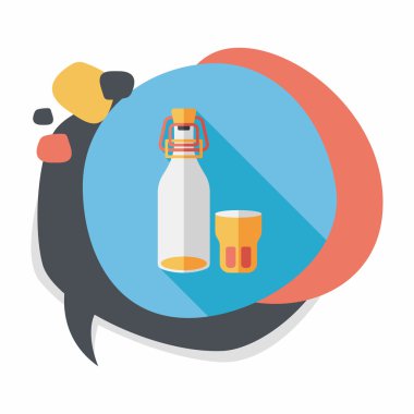 içki uzun gölge, eps10 düz simgesiyle koruyarak mutfak eşyaları