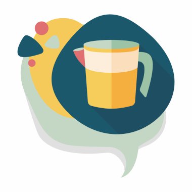 Uzun Gölge, eps10 Kupası düz simgesiyle ölçme mutfak eşyaları