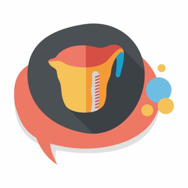 Uzun Gölge, eps10 Kupası düz simgesiyle ölçme mutfak eşyaları