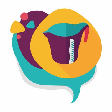 Uzun Gölge, eps10 Kupası düz simgesiyle ölçme mutfak eşyaları