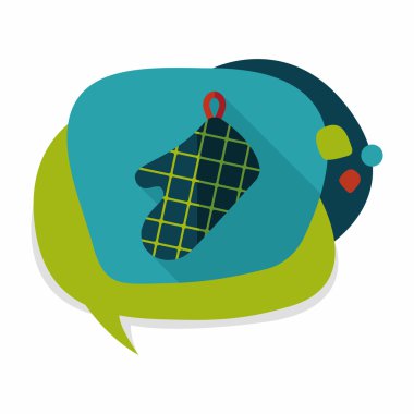 mutfak fırın eldiveni uzun gölge, eps10 simgesiyle düz