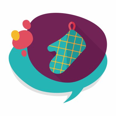 mutfak fırın eldiveni uzun gölge, eps10 simgesiyle düz