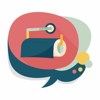 Uzun Gölge, eps10 ile mutfak eşyaları kağıt düz simgesi