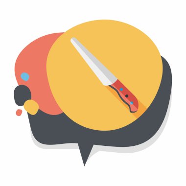 Uzun Gölge, eps10 ile mutfak eşyaları bıçak düz simgesi