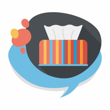 Uzun Gölge, eps10 ile mutfak eşyaları kağıt mendil düz simgesi