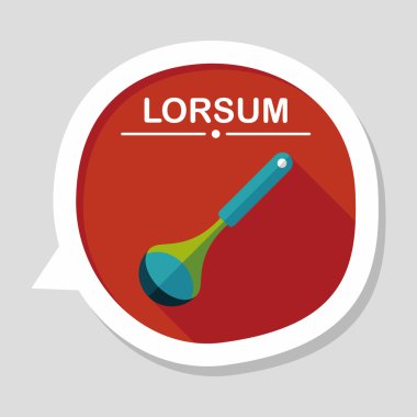 Uzun Gölge, eps10 ile mutfak eşyaları kaşık düz simgesi