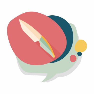 Uzun Gölge, eps10 ile mutfak eşyaları meyve bıçağı düz simgesi