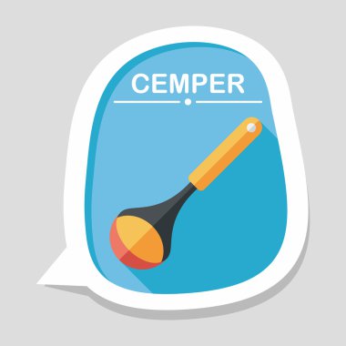 Uzun Gölge, eps10 ile mutfak eşyaları kaşık düz simgesi