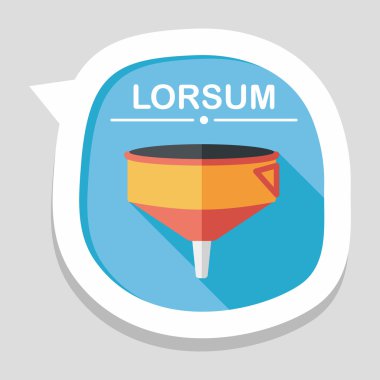 Uzun Gölge, eps10 ile mutfak eşyaları huni düz simgesi