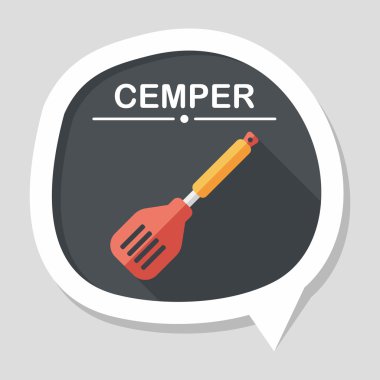 Uzun Gölge, eps10 ile mutfak eşyaları spatula düz simgesi