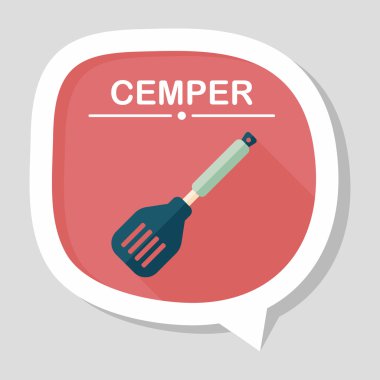 Uzun Gölge, eps10 ile mutfak eşyaları spatula düz simgesi