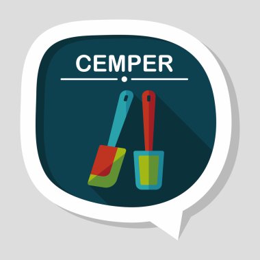 Uzun Gölge, eps10 ile mutfak eşyaları çırpıcı düz simgesi