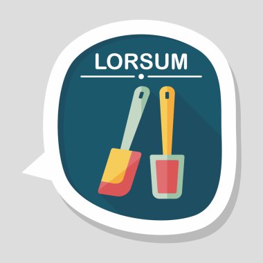 Uzun Gölge, eps10 ile mutfak eşyaları çırpıcı düz simgesi