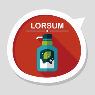 Uzun Gölge, eps10 ile mutfak eşyaları çanak sabun düz simgesi