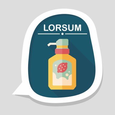 Uzun Gölge, eps10 ile mutfak eşyaları çanak sabun düz simgesi