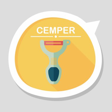 Uzun Gölge, eps10 ile mutfak eşyaları Soyucu düz simgesi