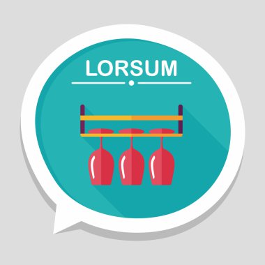 Uzun Gölge, eps10 ile mutfak eşyaları cam bardak düz simgesi