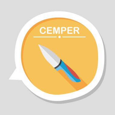 Uzun Gölge, eps10 ile mutfak eşyaları meyve bıçağı düz simgesi