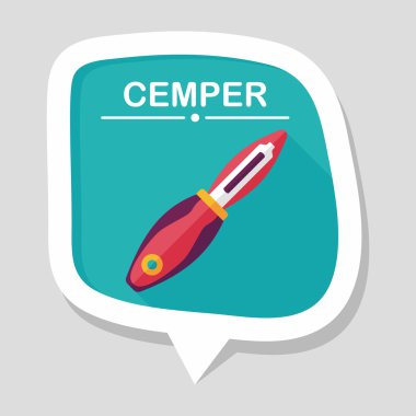 Uzun Gölge, eps10 ile mutfak eşyaları meyve bıçağı düz simgesi