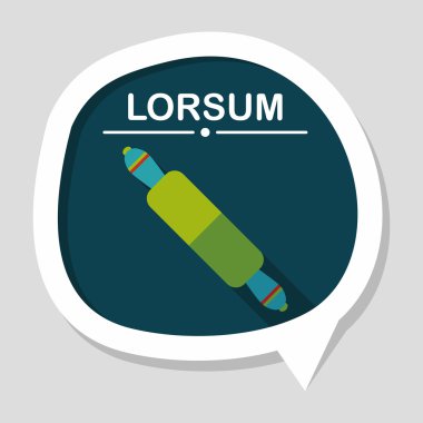 Uzun Gölge, eps10 ile mutfak eşyaları oklava düz simgesi